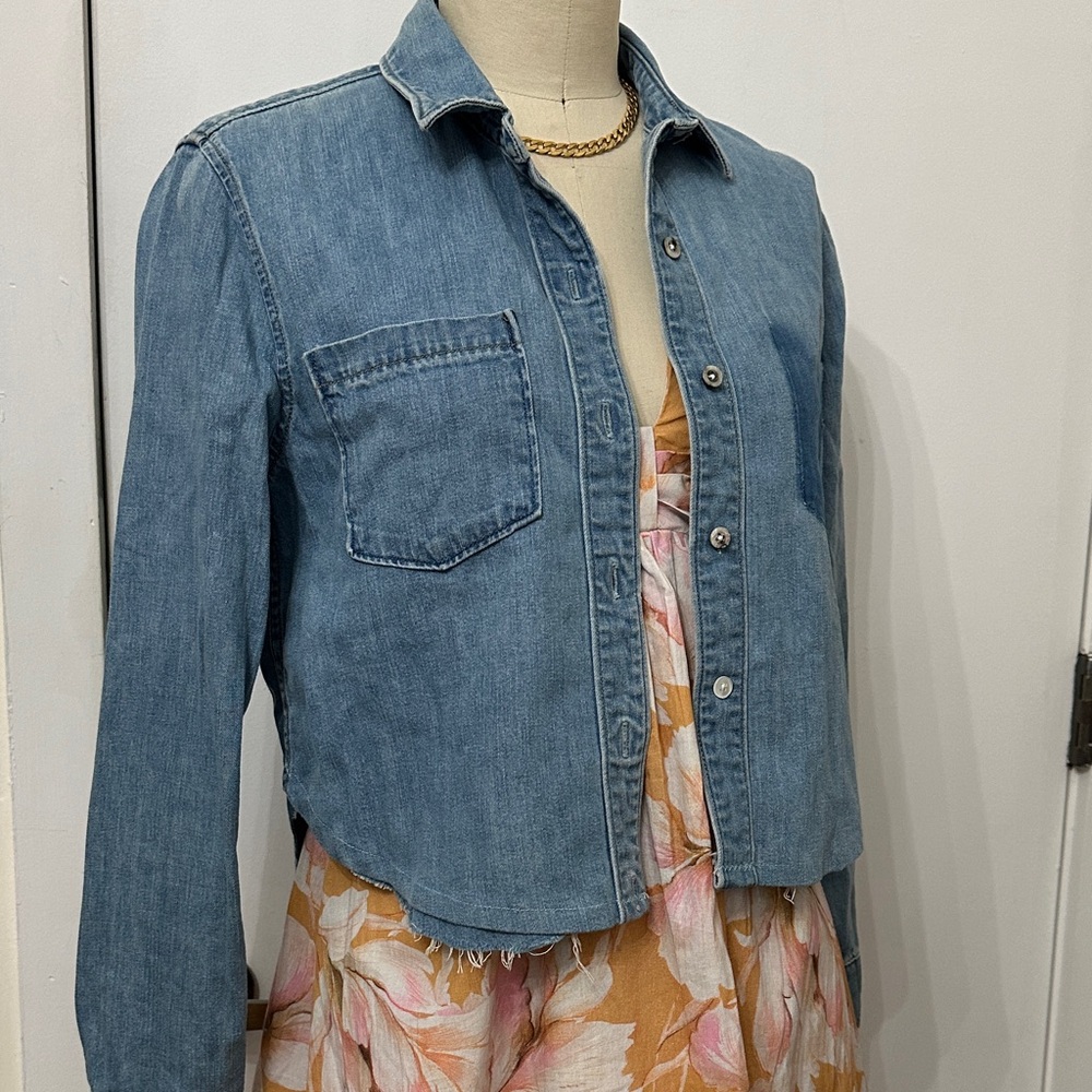 We The Free Light Blue Denim Shirt
